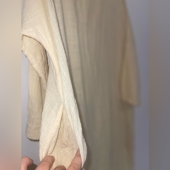 Black Crane Cotton Gauze Oversized lagenlook dress OS S minimalist long sleeve - Picture 5 of 8